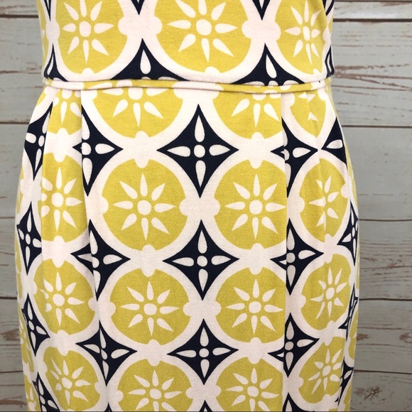 Boden Mod Lemon Print Geometric Print Dress - Picture 3 of 8